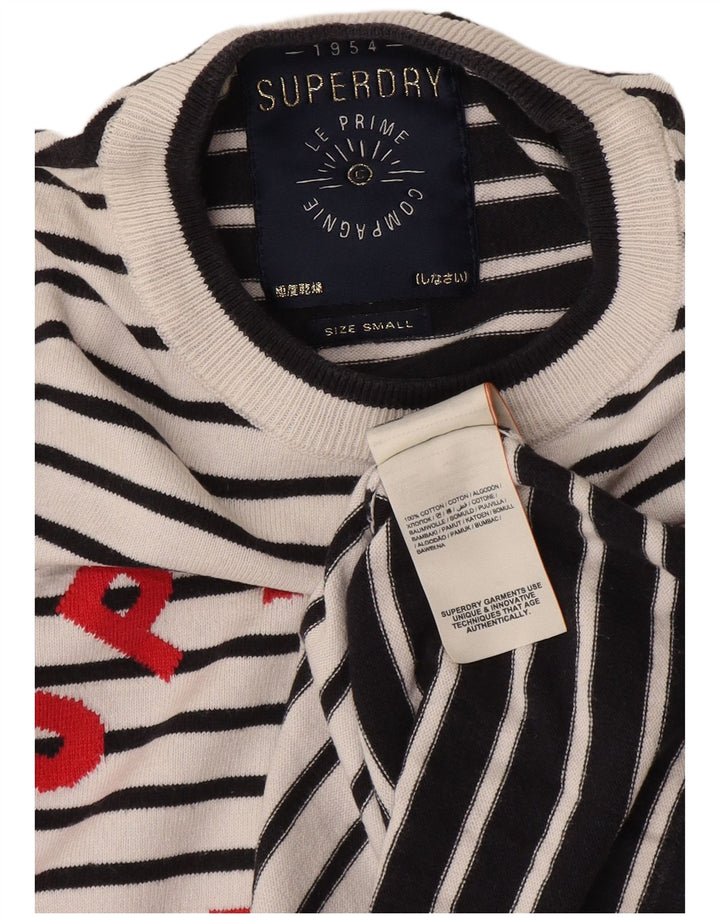 Superdry Jersey extragrande con cuello redondo para mujer, talla 40, color blanco