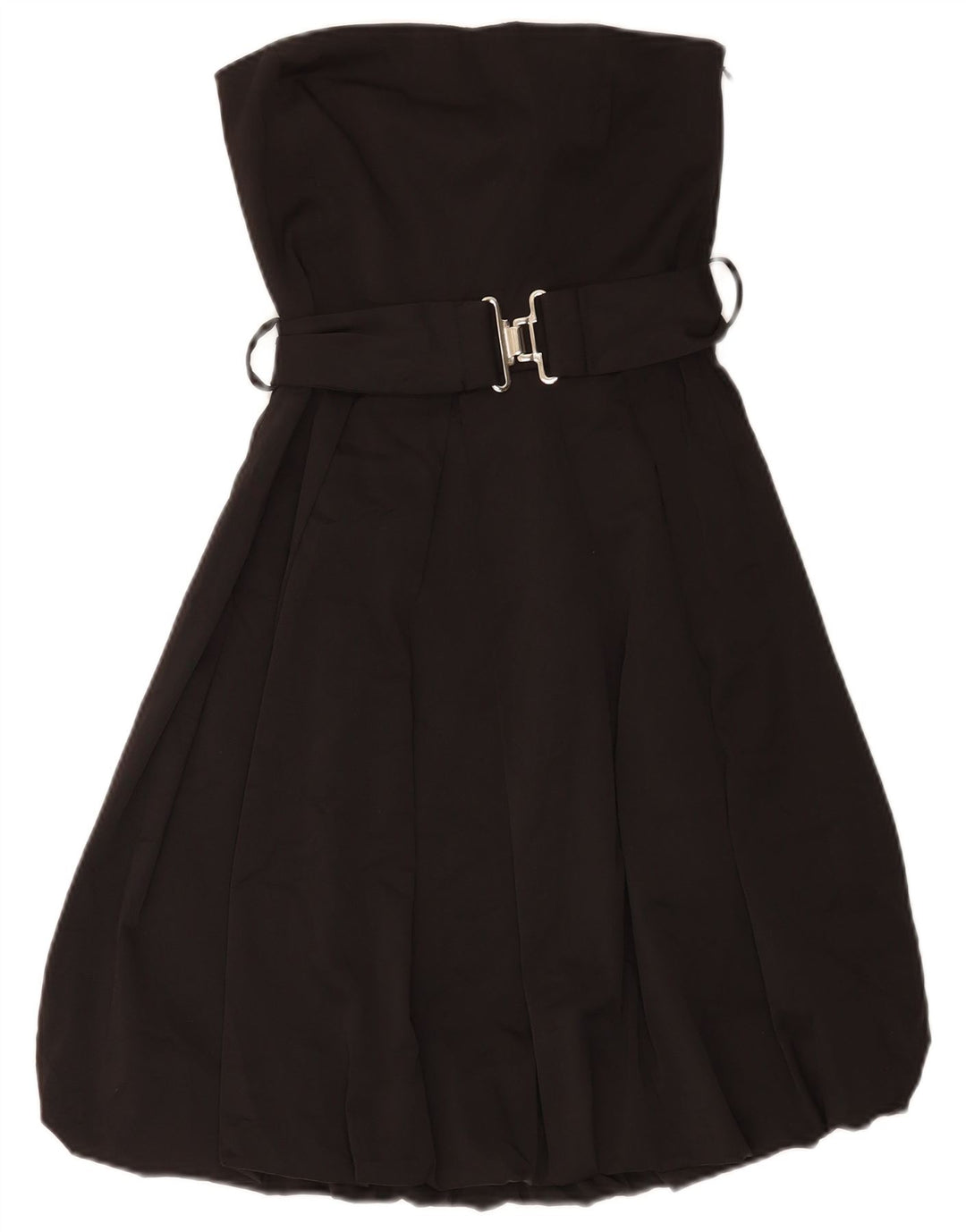 Zara Vestido Burbuja Sin Tirantes para Mujer UK 10 Small Poliéster Negro