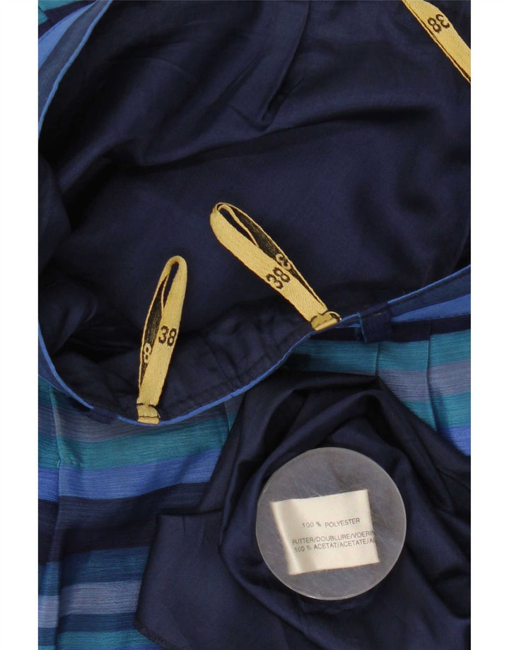 Falda vintage para mujer A-Line EU 38 Mediana W28 Poliéster a rayas azules