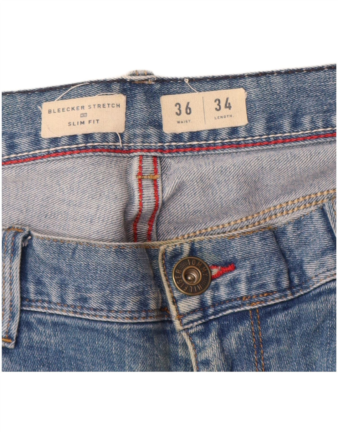 Tommy Hilfiger Vaqueros ajustados Bleecker para hombre W36 L30 Algodón azul