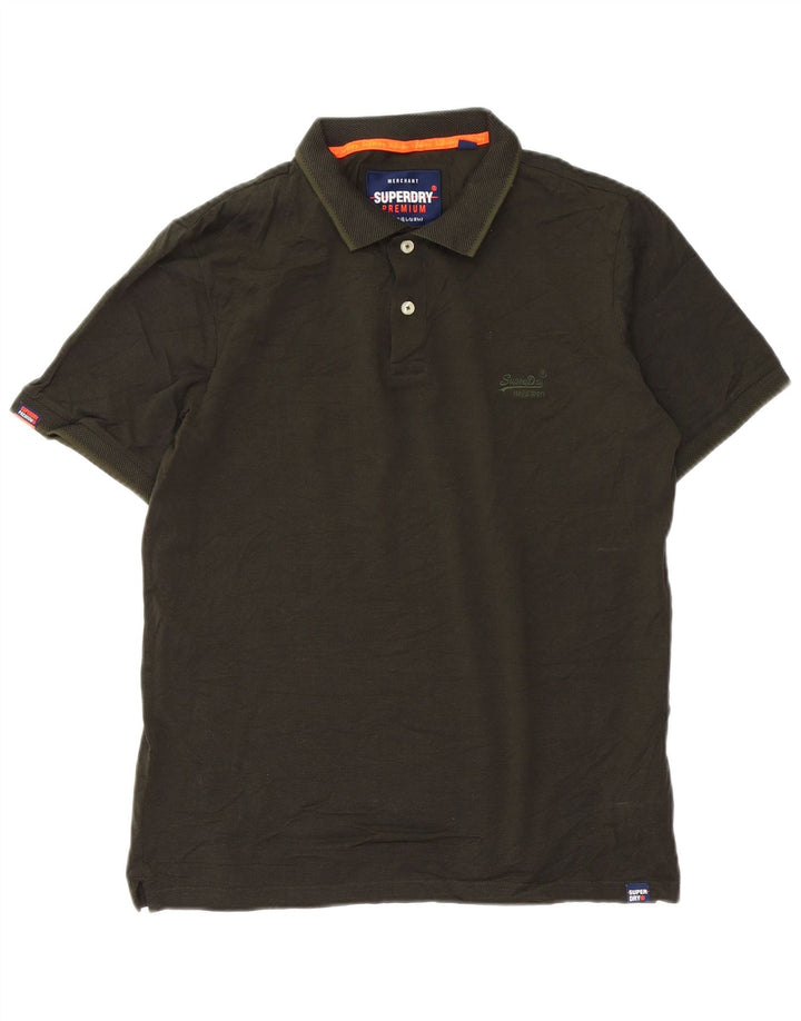 SUPERDRY Polo para hombre de algodón verde grande
