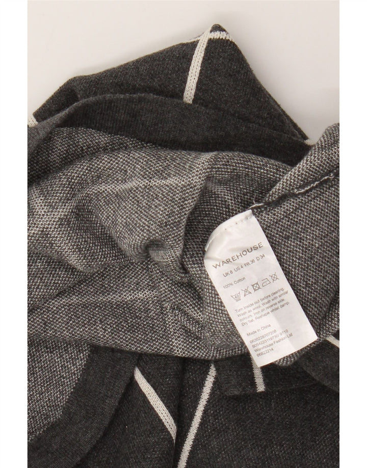 Warehouse Suéter Corto con Cuello de Tortuga para Mujer UK 8 Small Grey Check