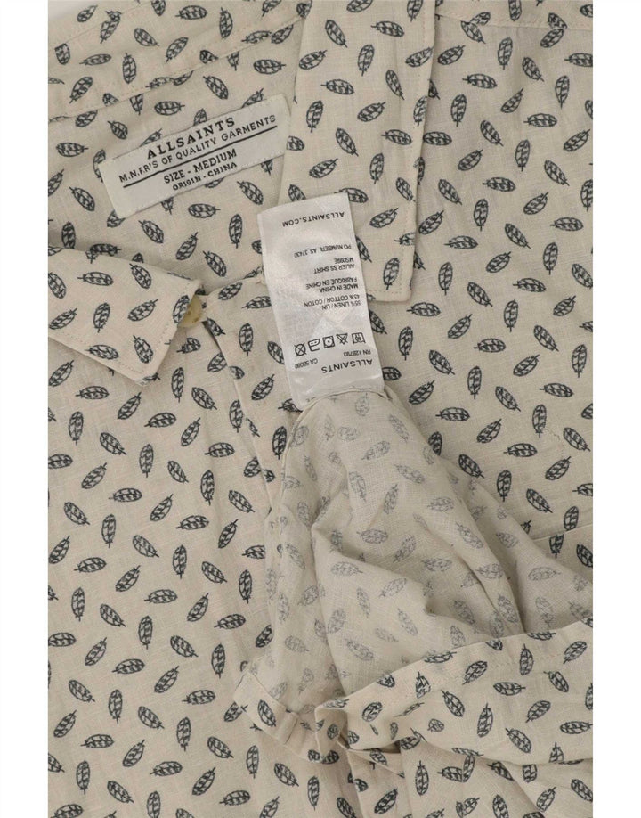 All Saints Camisa De Manga Corta Para Hombre Medium Off White Spotted