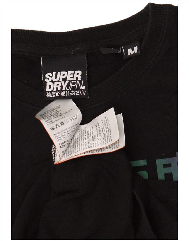 Superdry Camiseta con gráfico gráfico para hombre, parte superior mediana de algodón negro
