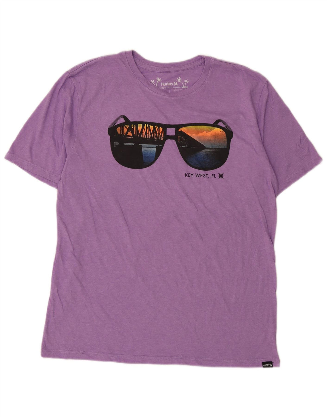 Hurley - Camiseta gráfica para hombre, parte superior de algodón morado mediano