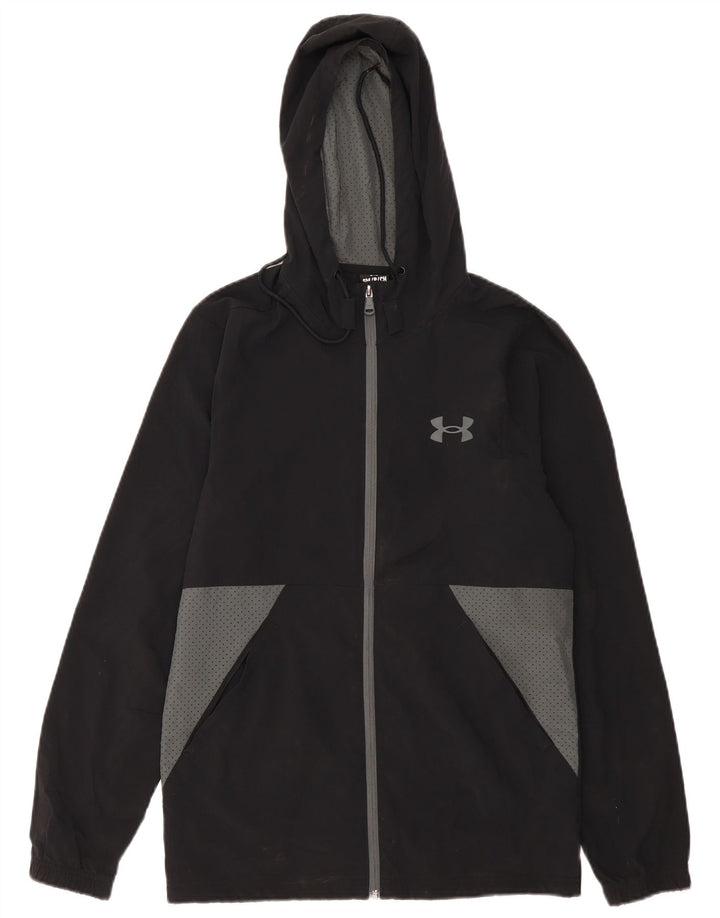 Under Armour Chaqueta impermeable con capucha para hombre UK 36 Small Black Colourblock