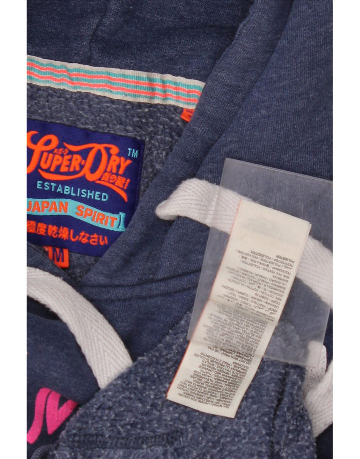 SUPERDRY Jersey con capucha gráfica para mujer Reino Unido 44 Algodón azul marino mediano