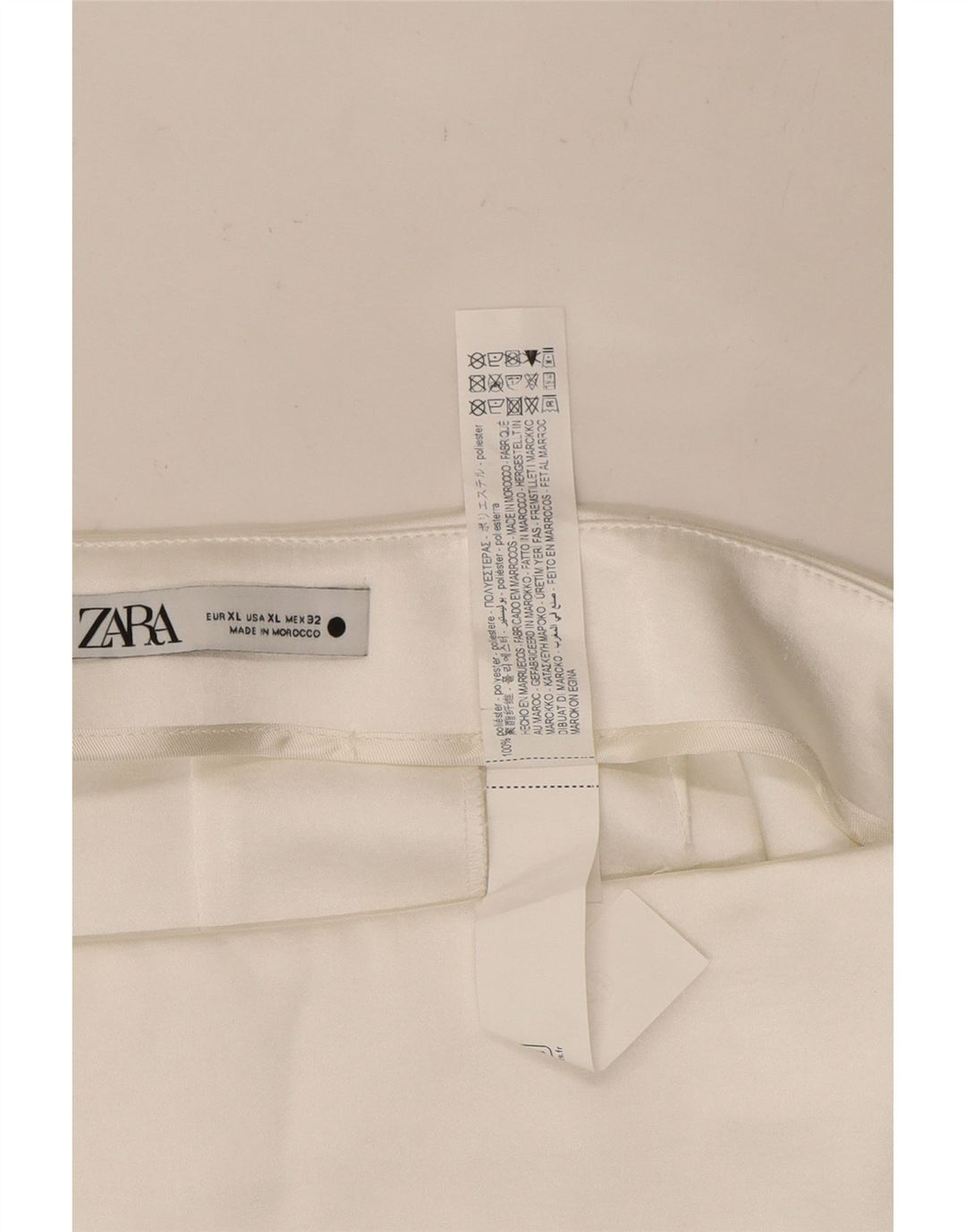 ZARA Womens High Waist Midi Skirt XL W32 White Polyester