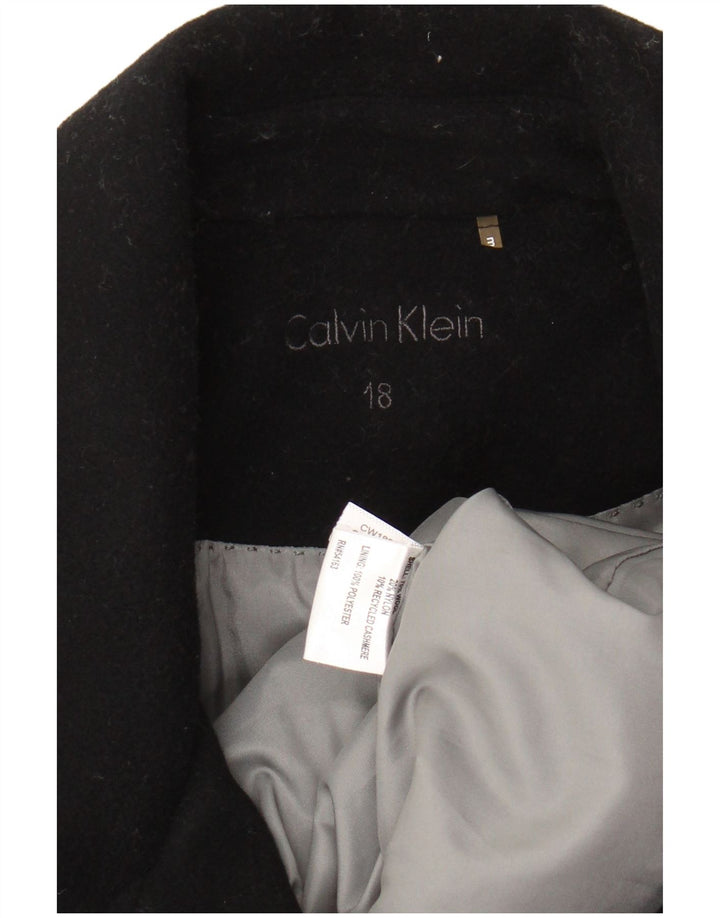 CALVIN KLEIN Chaquetón para mujer US 18 2XL Lana negra
