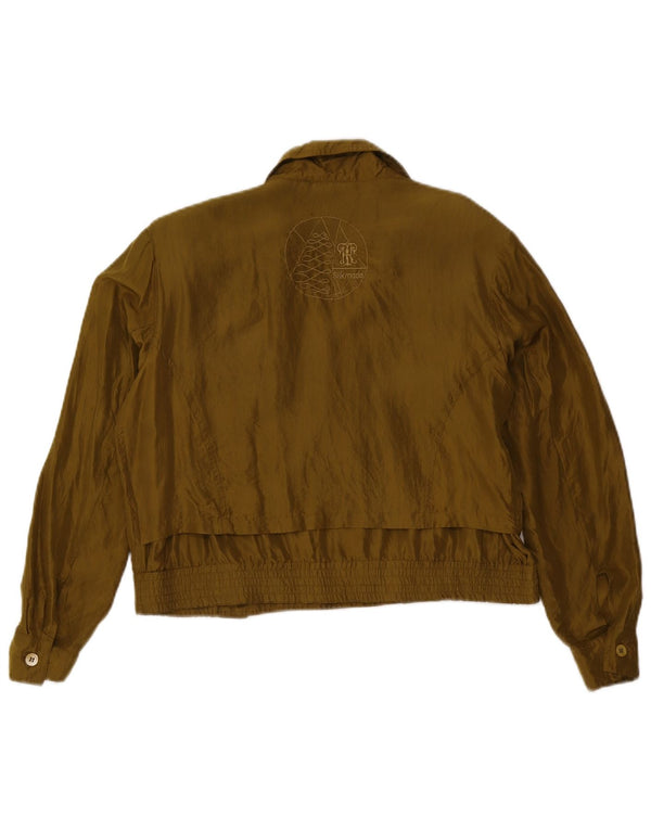 Vintage mujeres de gran tamaño chaqueta bomber de doble pecho Reino Unido 10 pequeño caqui