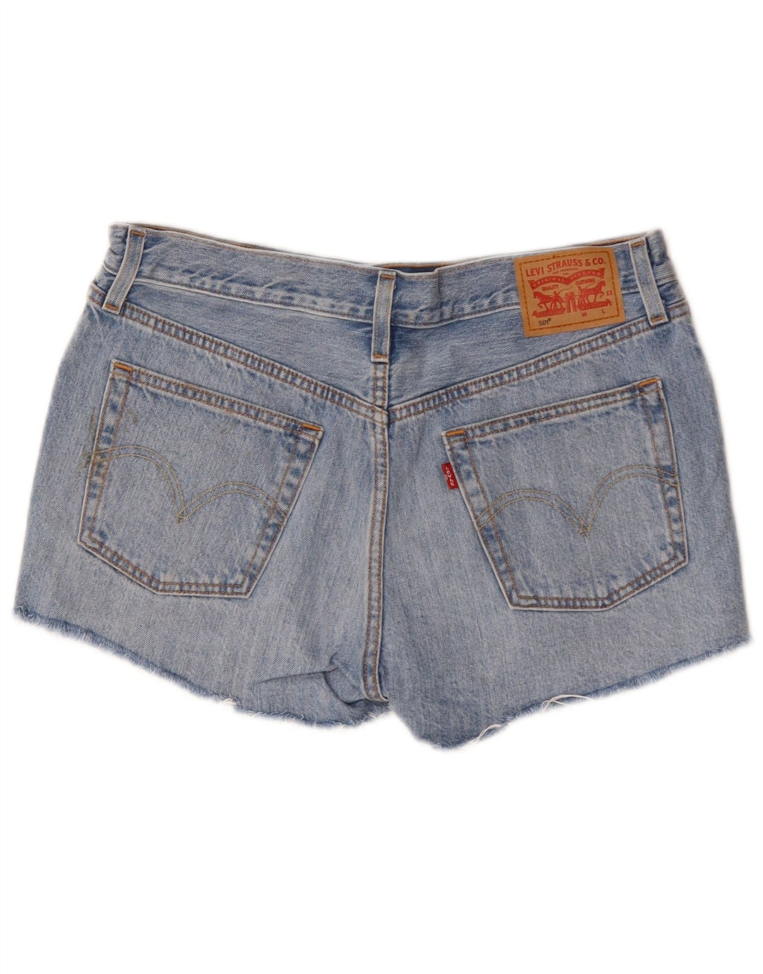 LEVI'S Mujer 501 Shorts De Mezclilla W29 Algodón Azul Medio