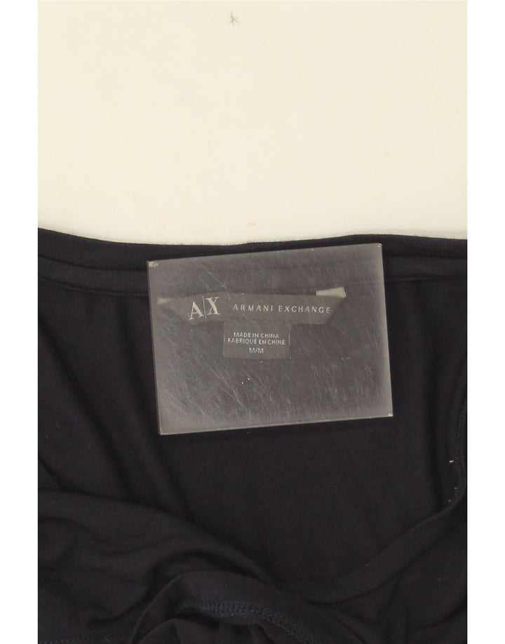 Armani Exchange Camiseta para mujer Top UK 14 Medium Azul marino Geométrico