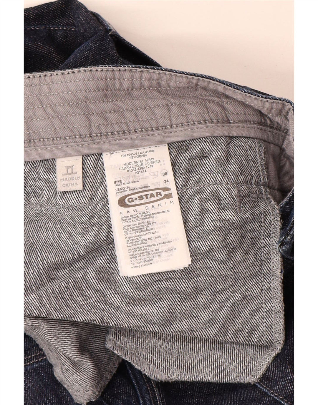 G-STAR Vaqueros Banana Slim para Hombre W36 L34 Algodón Azul Marino