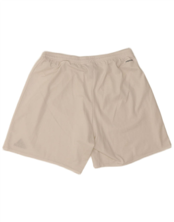 Adidas - Pantalones cortos deportivos Aeroready para hombre, poliéster blanco grande