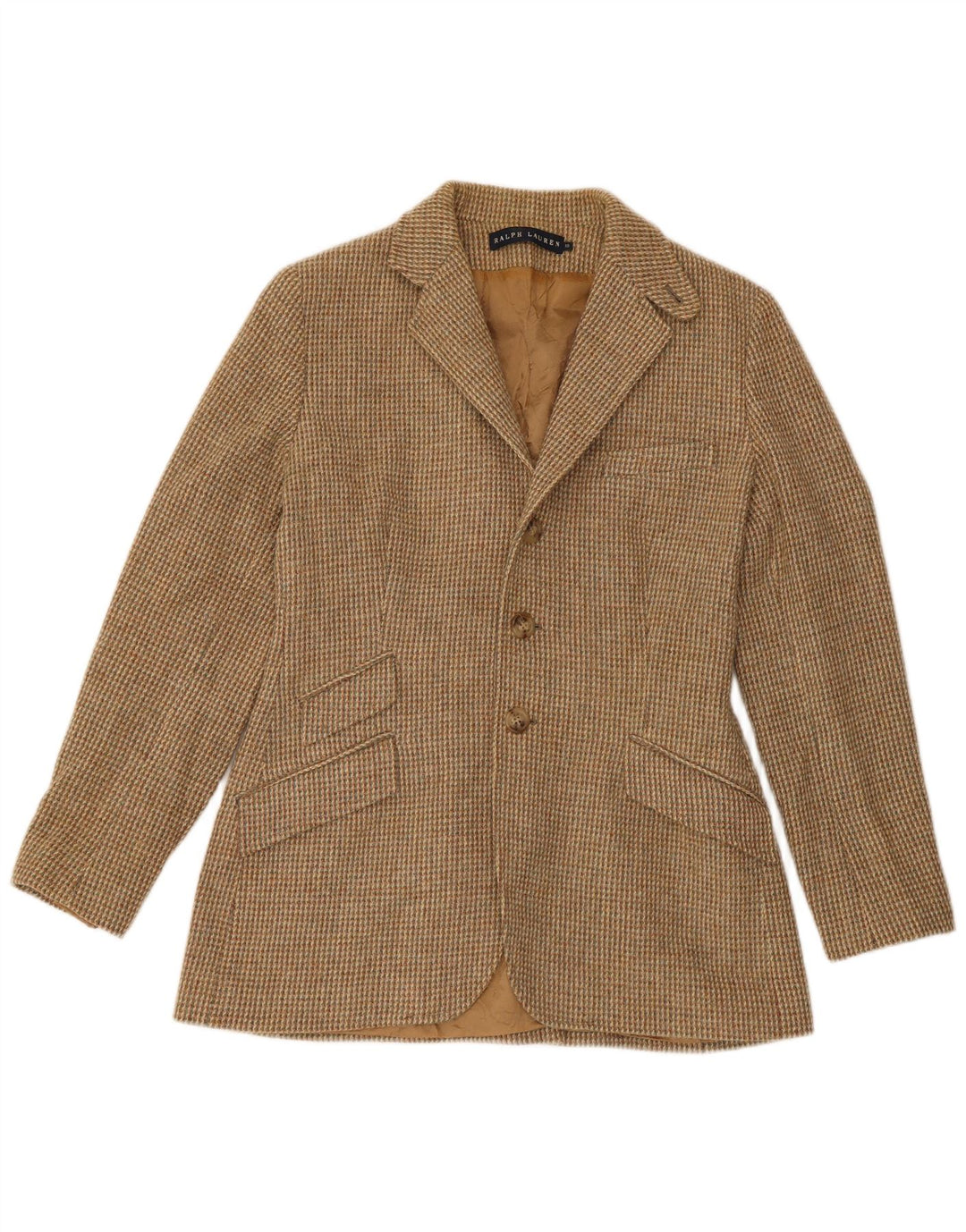 Ralph Lauren Chaqueta Blazer de 3 Botones para Mujer US 10 Large Brown Check