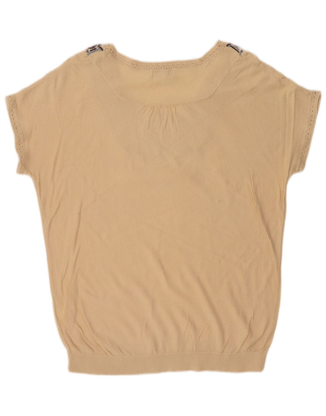 Monsoon Blusa para mujer Top UK 44 Medium Beige Fair Isle