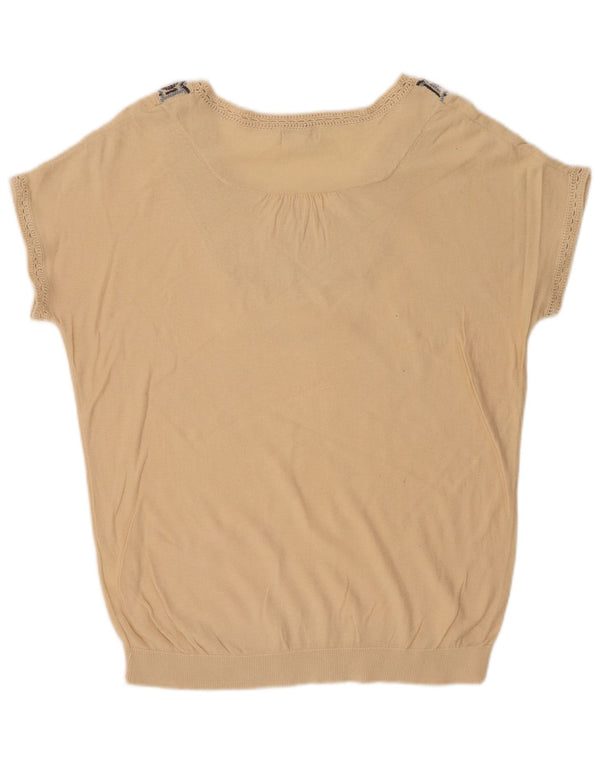 Monsoon Blusa para mujer Top UK 44 Medium Beige Fair Isle