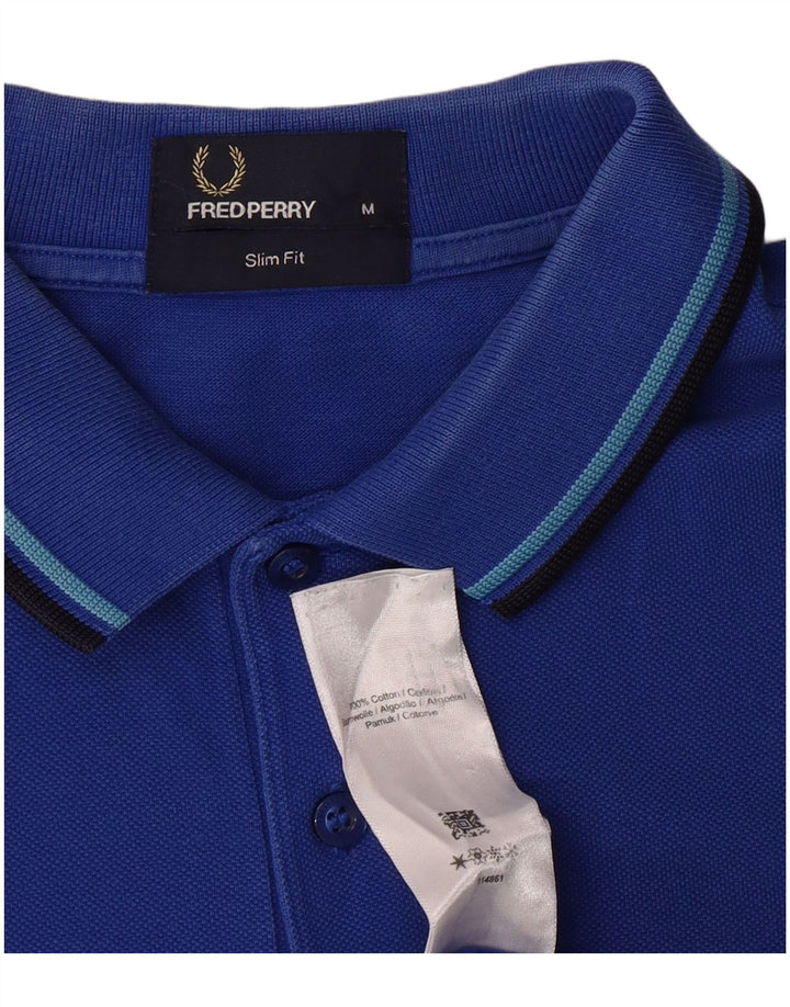 Fred Perry Hombre Polo Slim Fit De Algodón Azul Medio