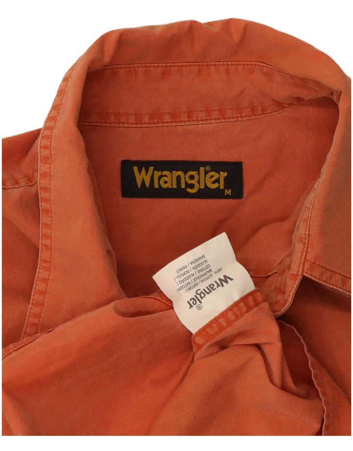 Wrangler Camisa De Manga Corta Para Hombre Algodón Naranja Medio
