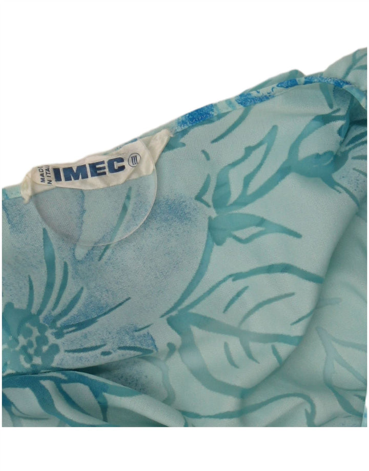 Imec Vestido acampanado transparente de manga 3/4 para mujer UK 42 Azul medio Floral