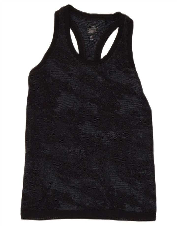 ATHLETA Camiseta sin mangas para mujer UK 8 Small Nylon de camuflaje negro