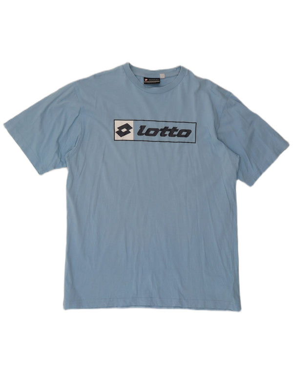 Lotto Hombre Camiseta Gráfica Top Algodón Azul Medio