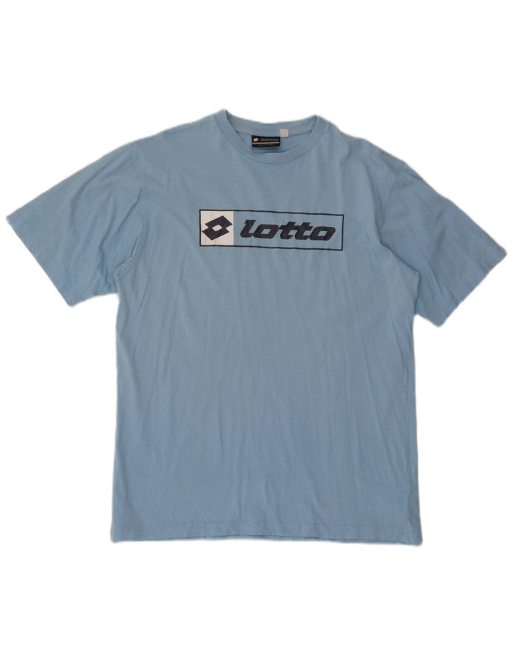 Lotto Hombre Camiseta Gráfica Top Algodón Azul Medio
