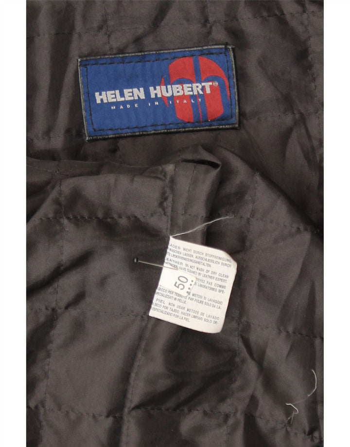 Helen Hubert Chaqueta de cuero para hombre IT 50 Cuero negro grande