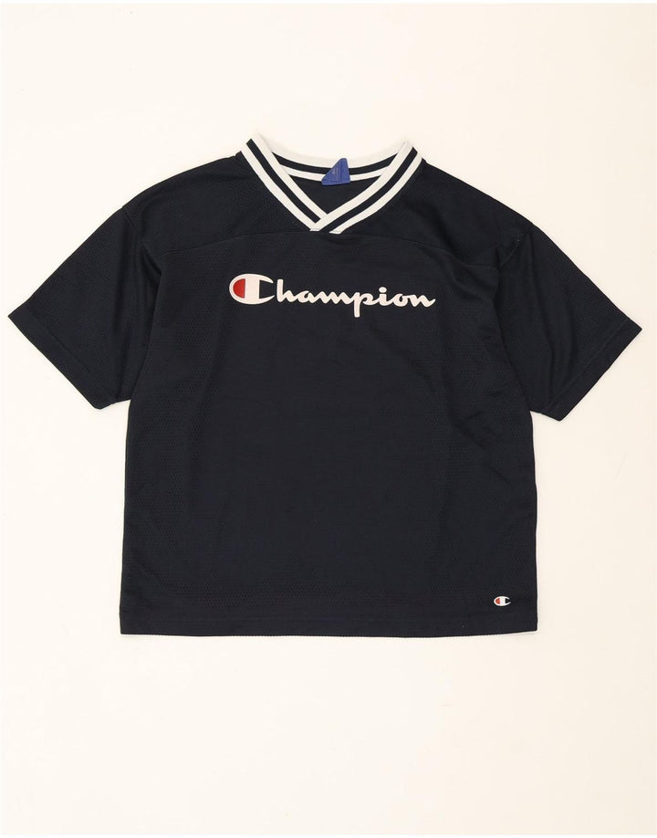CHAMPION Camiseta gráfica extragrande para mujer UK 10 Small Azul marino