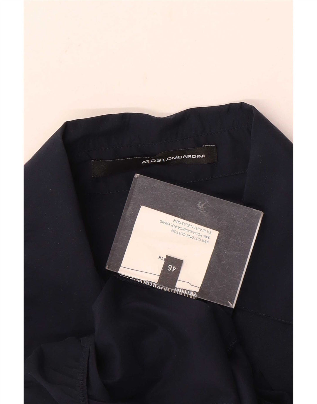 Atos Lombardini Body camisero con volantes en la parte delantera para mujer IT 46 Large Azul marino