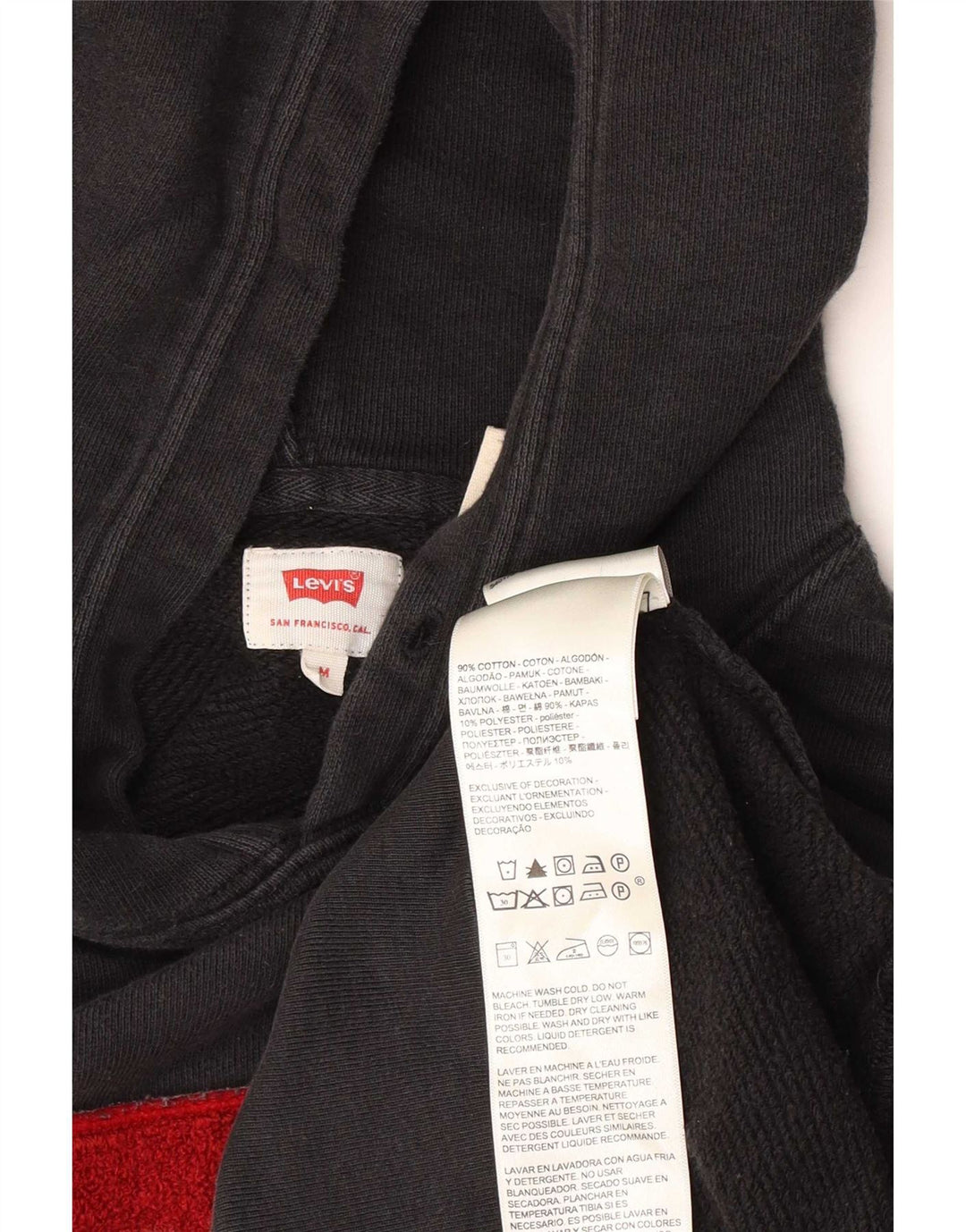 Levi's Hombre Sudadera Con Capucha Gráfica Jersey De Algodón Negro Mediano