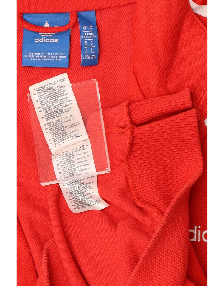 ADIDAS Hombre Chándal Top Chaqueta XL Rojo Algodón