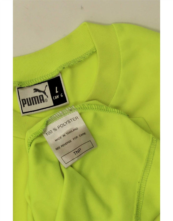 Puma Hombre Camiseta Gráfica Top Grande Amarillo Colorblock Poliéster