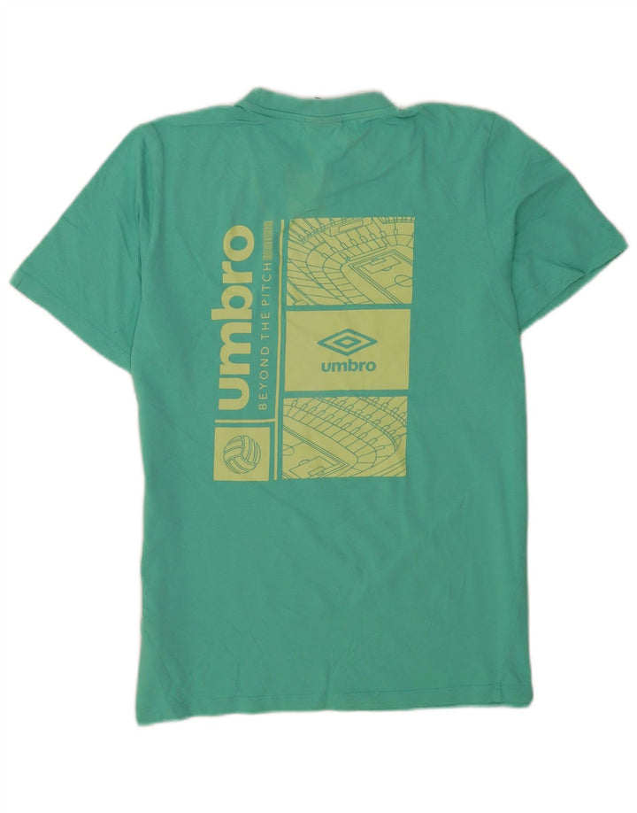 Umbro Hombre Camiseta Gráfica Top Algodón Verde Medio