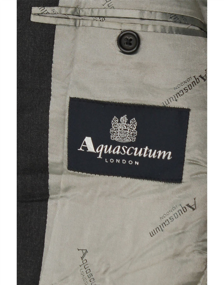 Aquascutum Chaqueta tipo blazer de 2 botones para hombre UK 36 Small Grey Wool