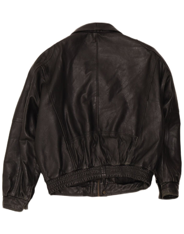 Lavorazione Artigiana Chaqueta Bomber de Cuero para Hombre UK 38 Medium Black