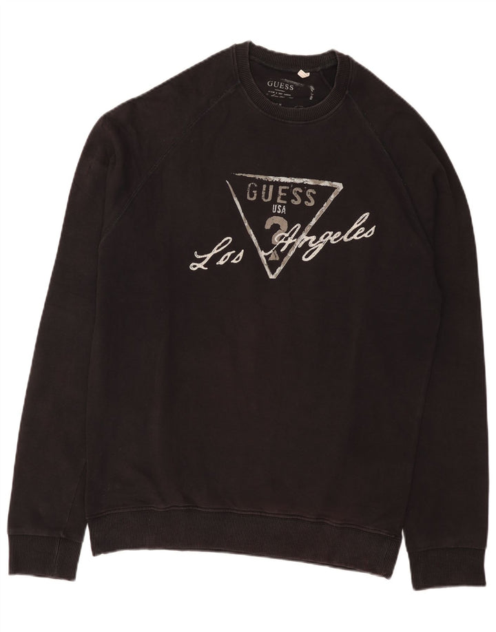 Guess Sudadera Gráfica para Hombre Jersey 2XL Algodón Negro