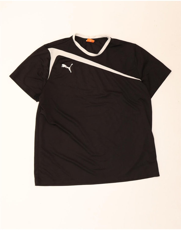 Puma Camiseta para hombre Top 2XL Negro Colorblock Poliéster