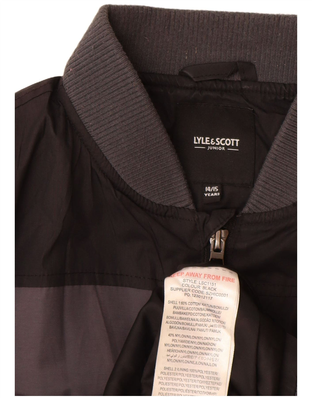 Lyle & Scott Cazadora bomber para niño 14-15 años Algodón color block gris