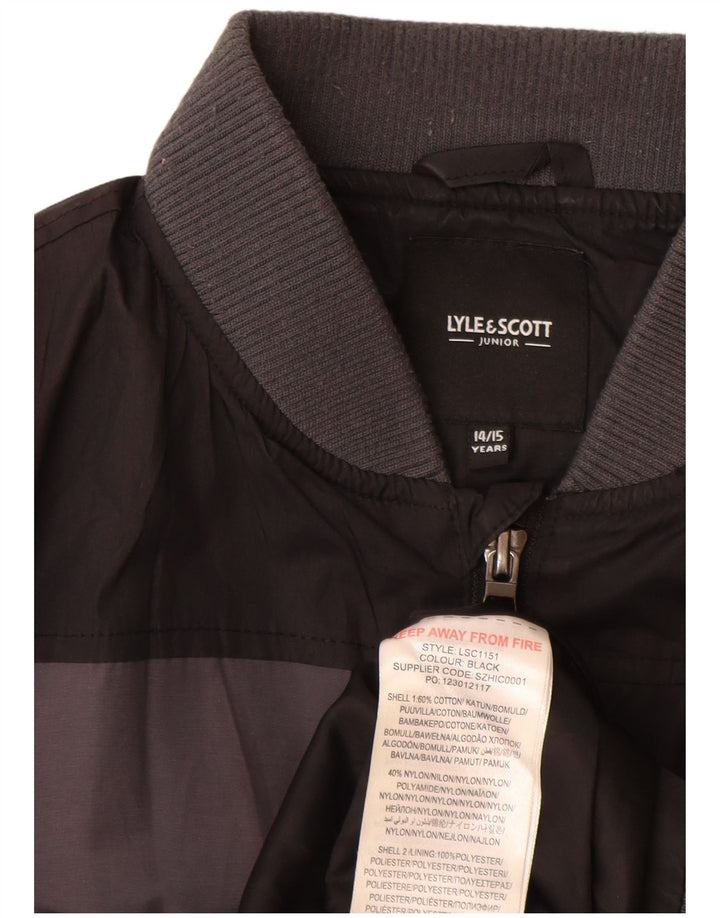 Lyle & Scott Cazadora bomber para niño 14-15 años Algodón color block gris
