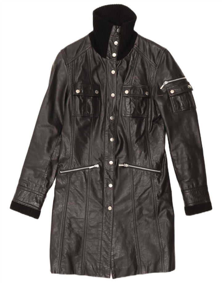 Gipsy Abrigo de cuero para mujer Reino Unido 42 Medio Negro