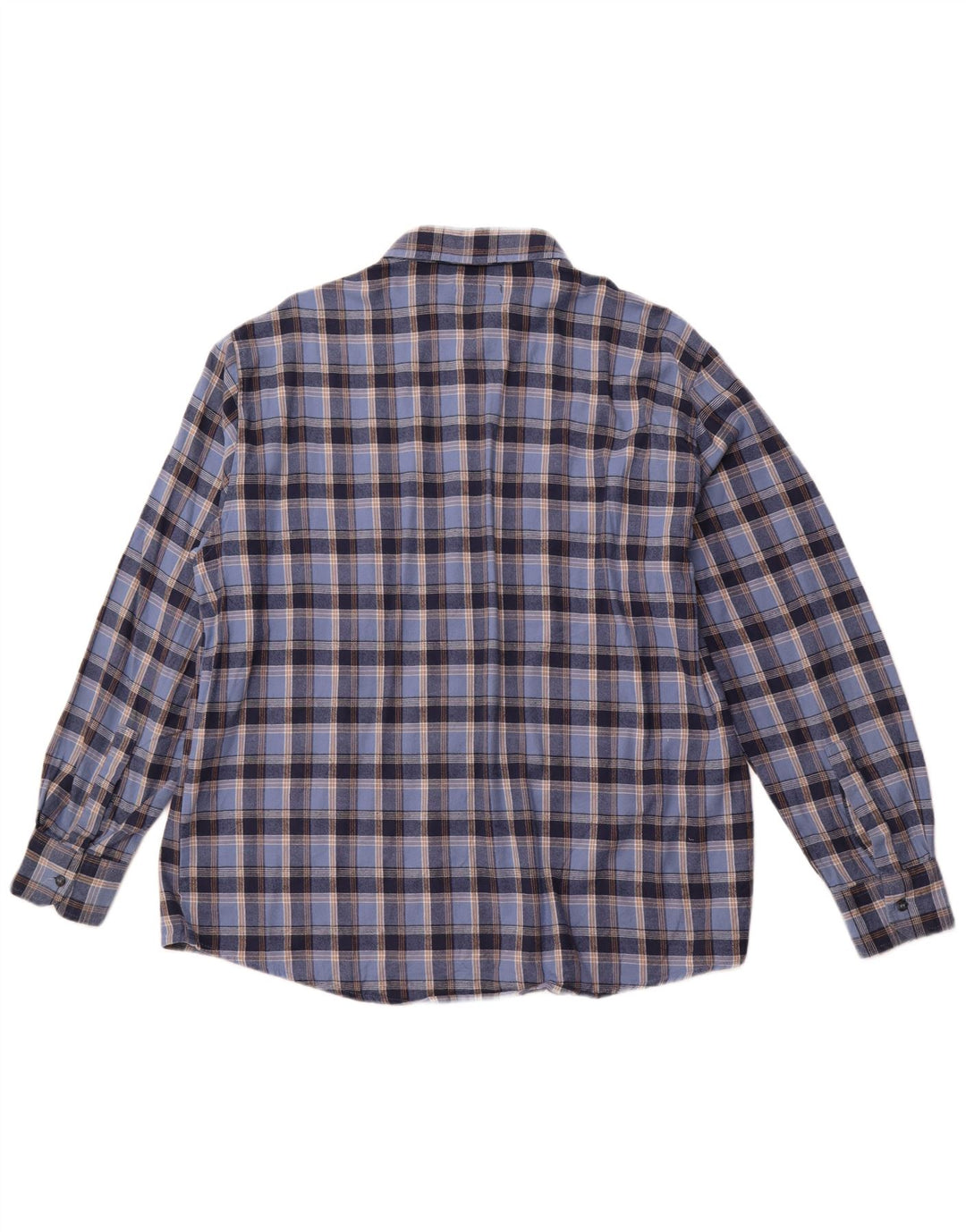 SEA BARRIER Camisa de franela para hombre XL Algodón a cuadros azul