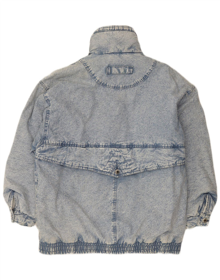 Vintage mujer abrigo de mezclilla de gran tamaño Reino Unido 18 XL algodón azul