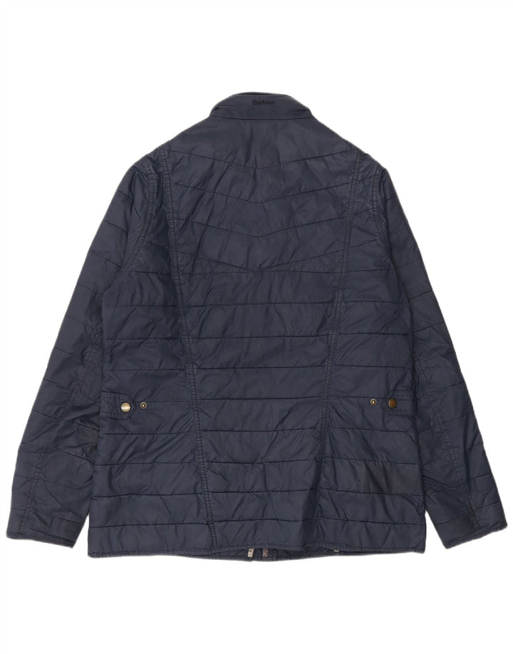 Barbour Chaqueta Acolchada Para Mujer UK 40 Grande Azul Marino Colorblock Poliamida