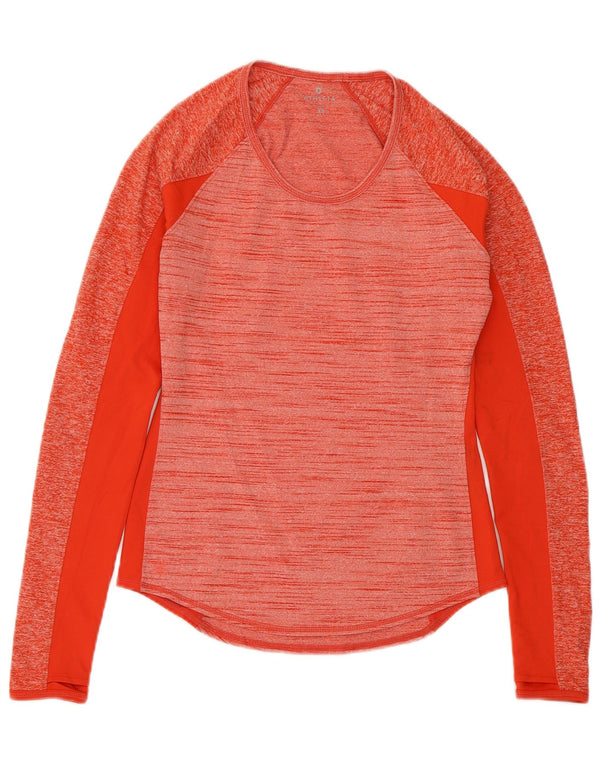 ATHLETA Top de mujer de manga larga UK 6 XS Poliéster moteado rojo