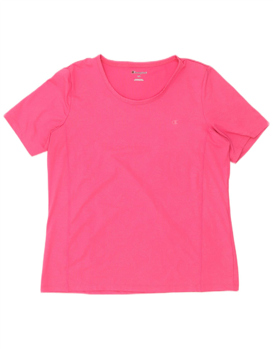 Champion Camiseta para mujer Top UK 46 Grande Rosa Geométrico Poliéster