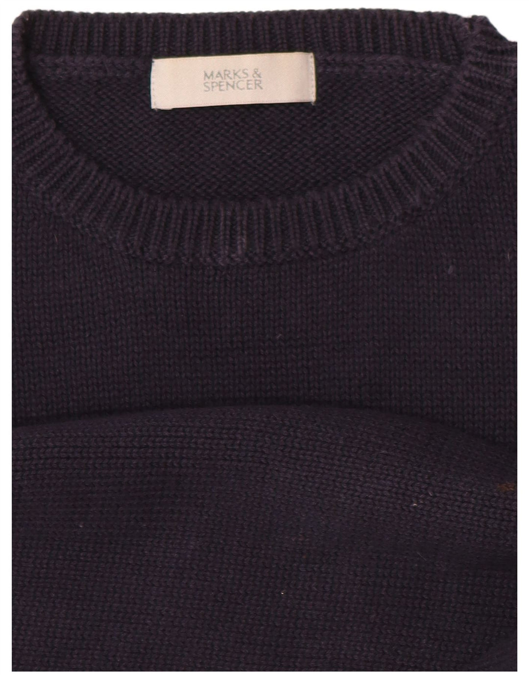 Marks & Spencer - Jersey de cuello redondo para hombre, color azul marino mediano