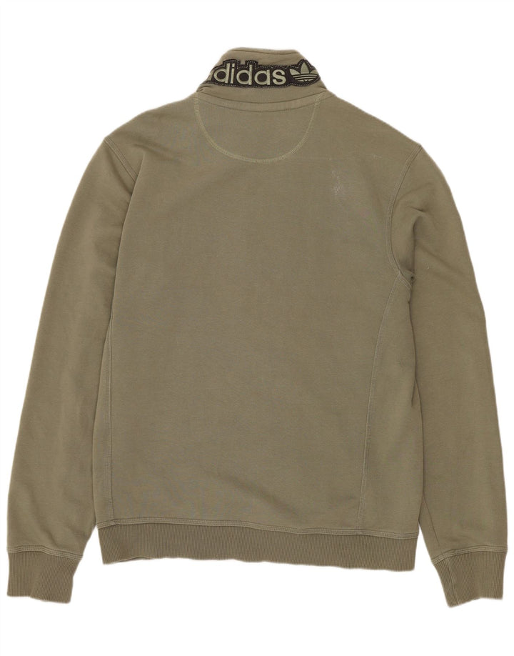 ADIDAS Chaqueta superior de chándal gráfico para mujer Reino Unido 16 Grande Caqui