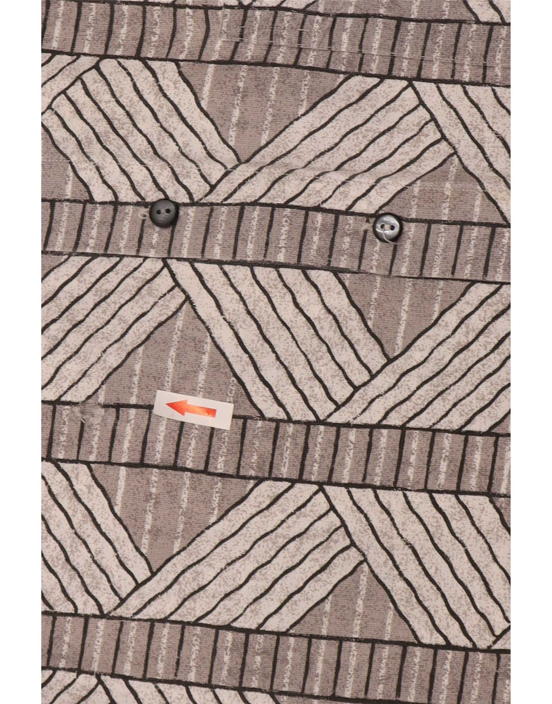 Camisa Vintage Hombre Manga Corta XL Gris Geométrica