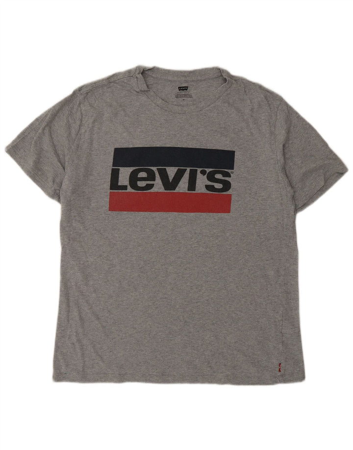 Levi's Hombre Camiseta Gráfica Top Algodón Gris Medio